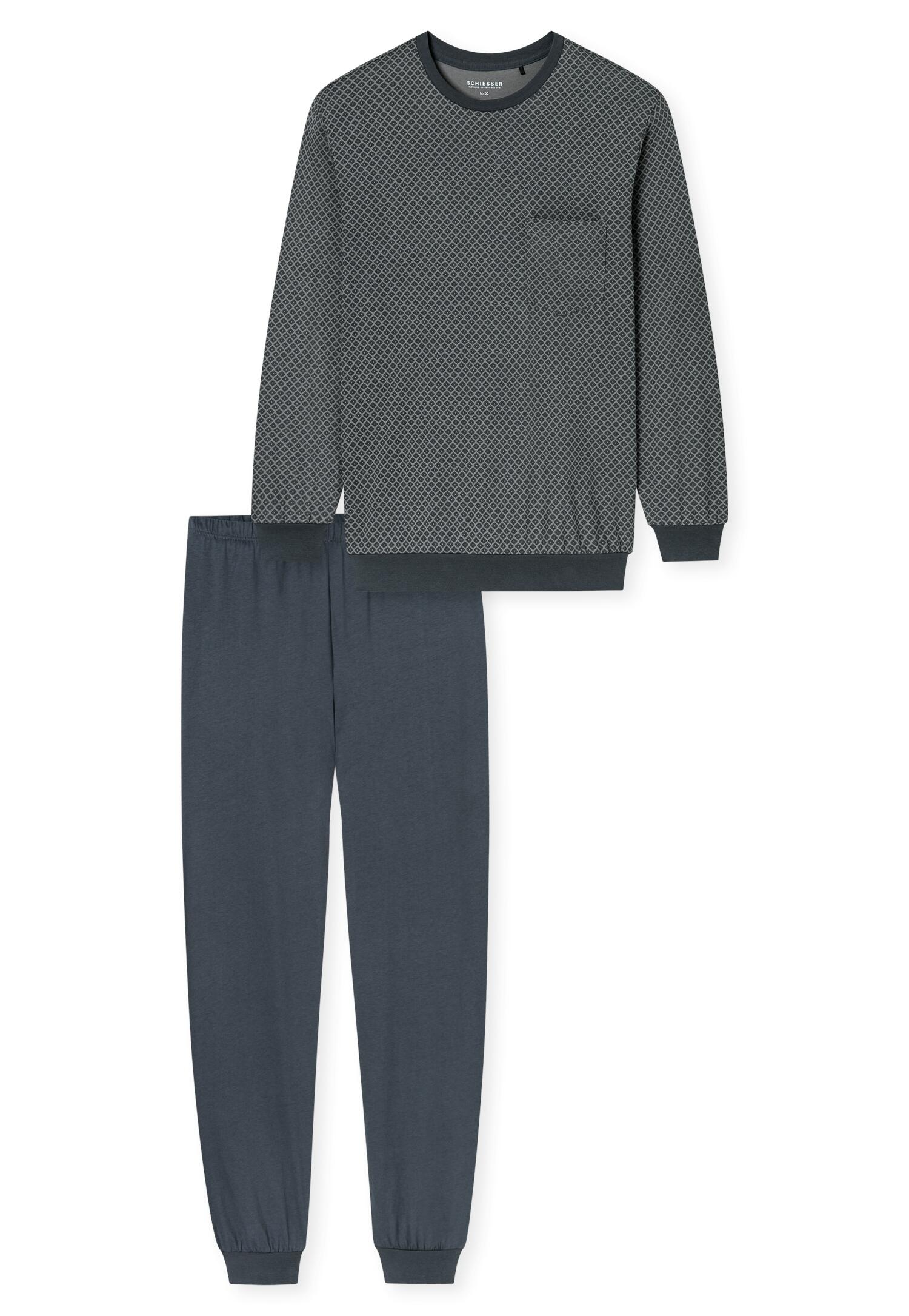 SCHIESSER - Schlafanzug lang dunkelgrau - Gr. - 58 von SCHIESSER