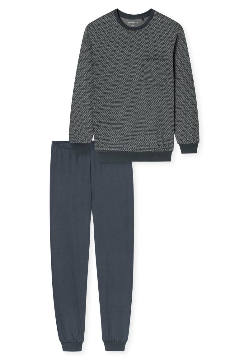 SCHIESSER - Schlafanzug lang dunkelgrau - Gr. - 58 von SCHIESSER
