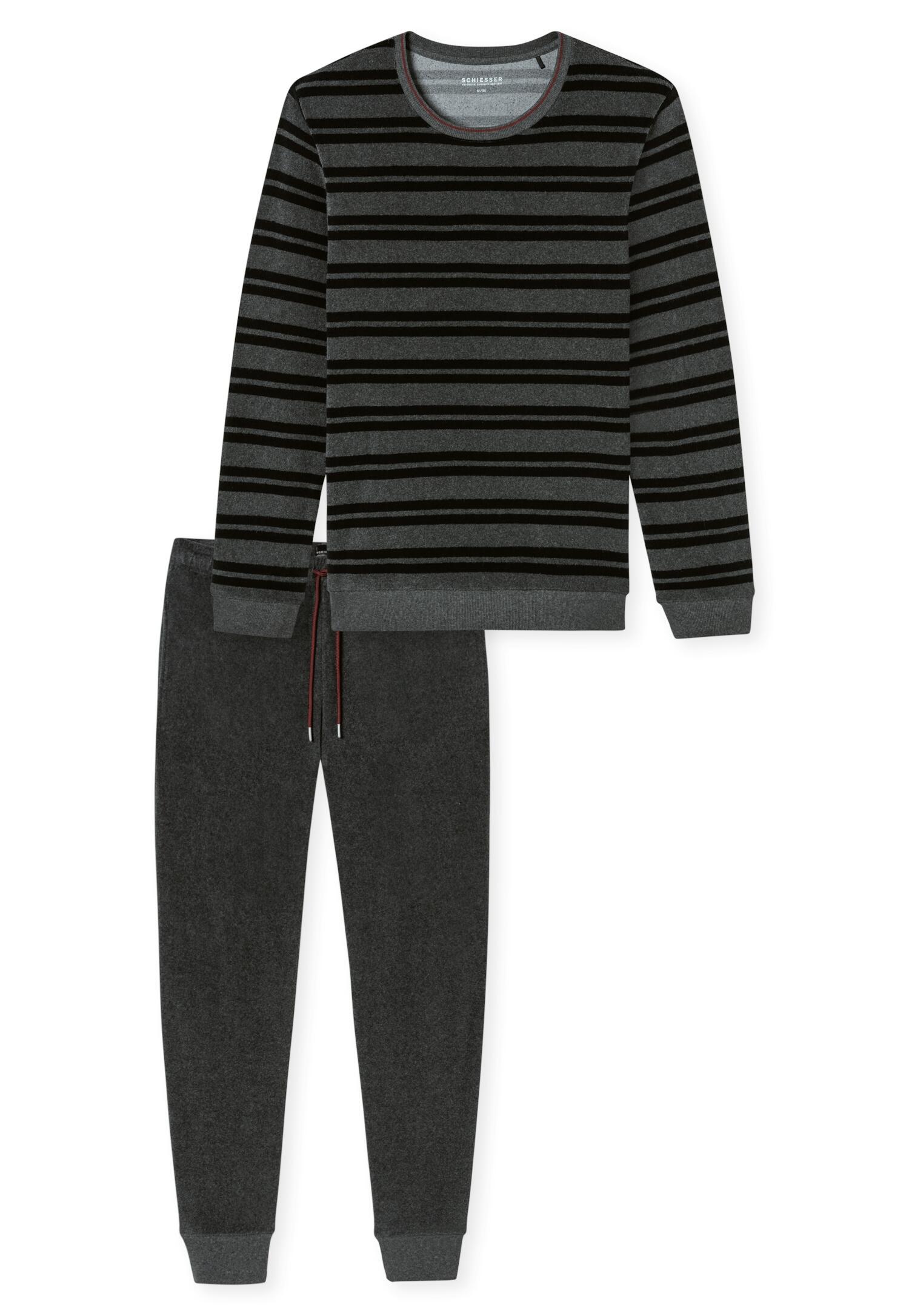 SCHIESSER - Schlafanzug lang dunkelgrau-mel. - Gr. - 50 von SCHIESSER