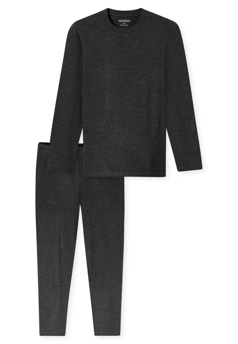 SCHIESSER - Schlafanzug lang dunkelgrau-mel. - Gr. - 56 von SCHIESSER