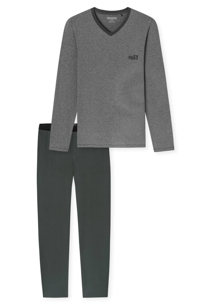 SCHIESSER - Schlafanzug lang dunkelgrün - Gr. - 48 von SCHIESSER