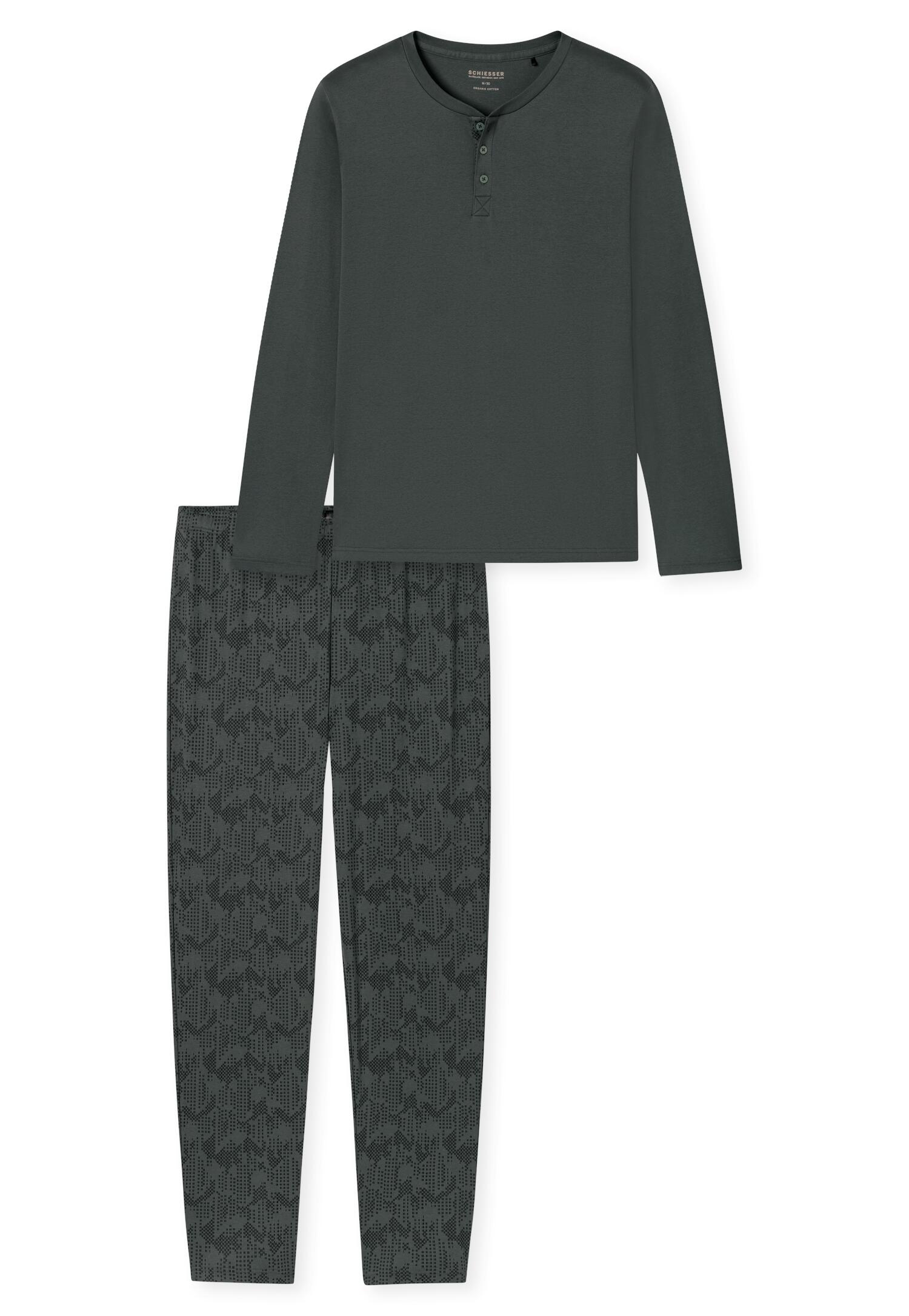 SCHIESSER - Schlafanzug lang dunkelgrün - Gr. - 58 von SCHIESSER