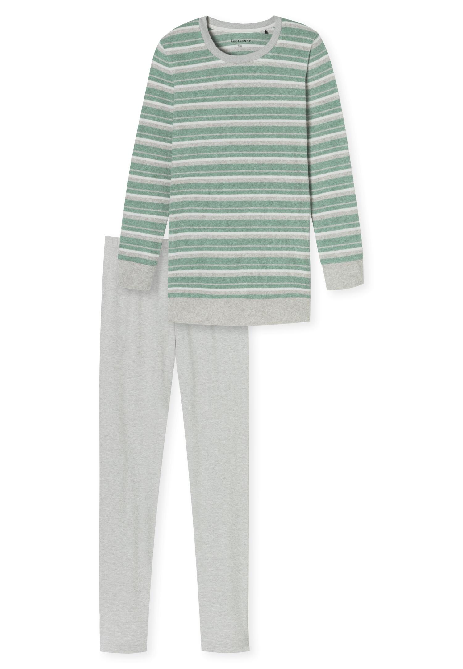 SCHIESSER - Schlafanzug lang grün-mel. - Gr. - 44 von SCHIESSER