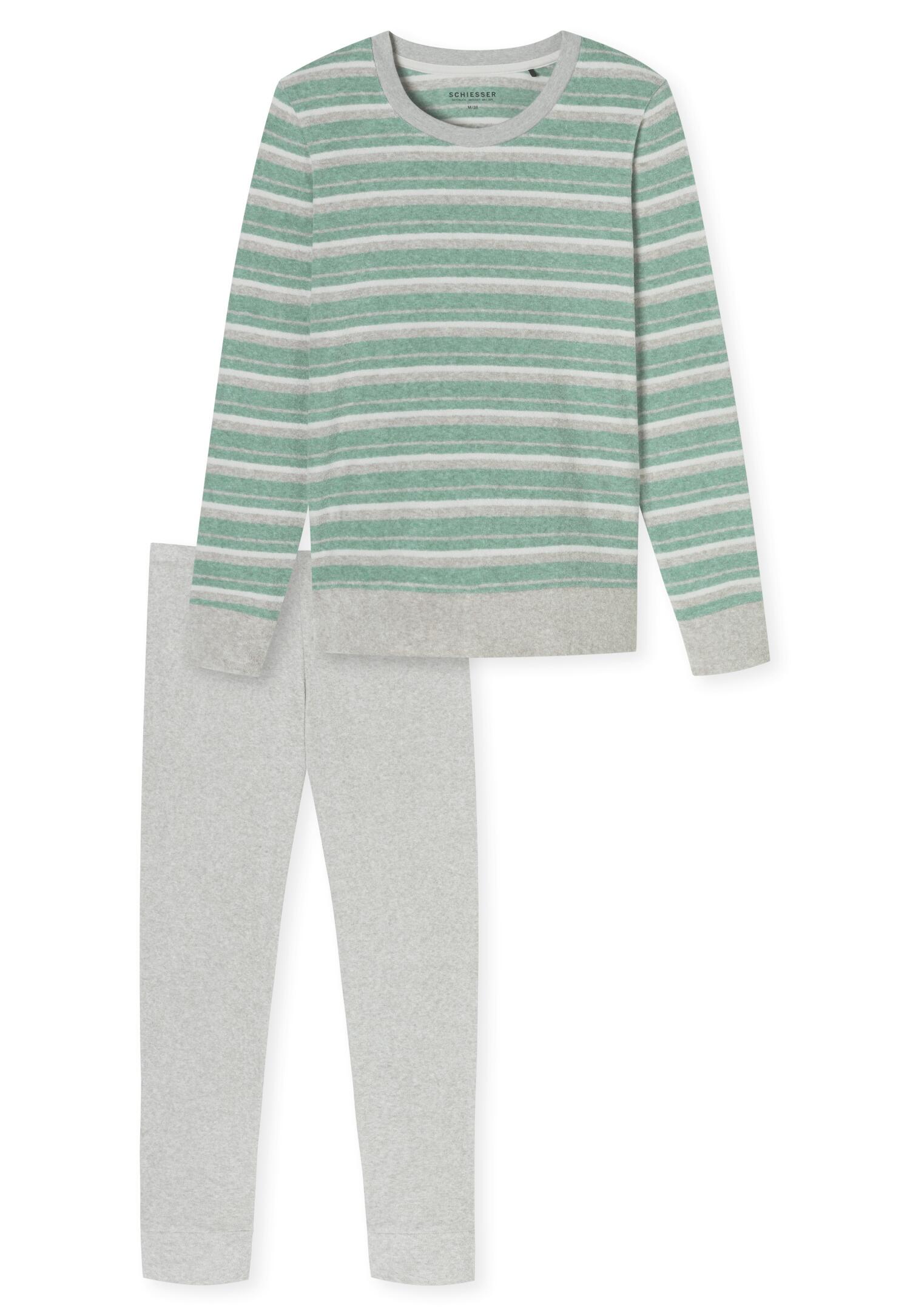 SCHIESSER - Schlafanzug lang grün-mel. - Gr. - 46 von SCHIESSER