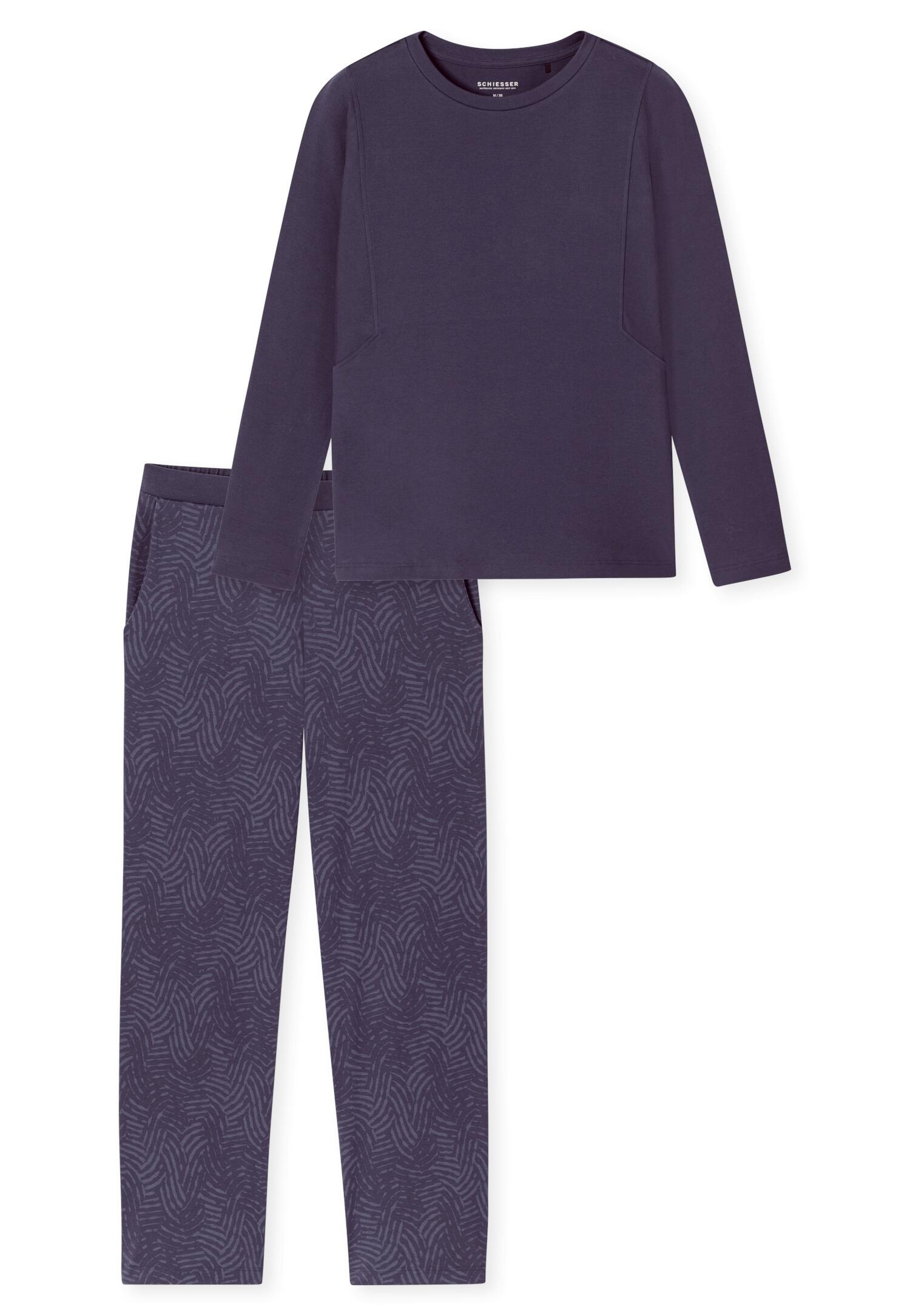 SCHIESSER - Schlafanzug lang indigo - Gr. - 40 von SCHIESSER
