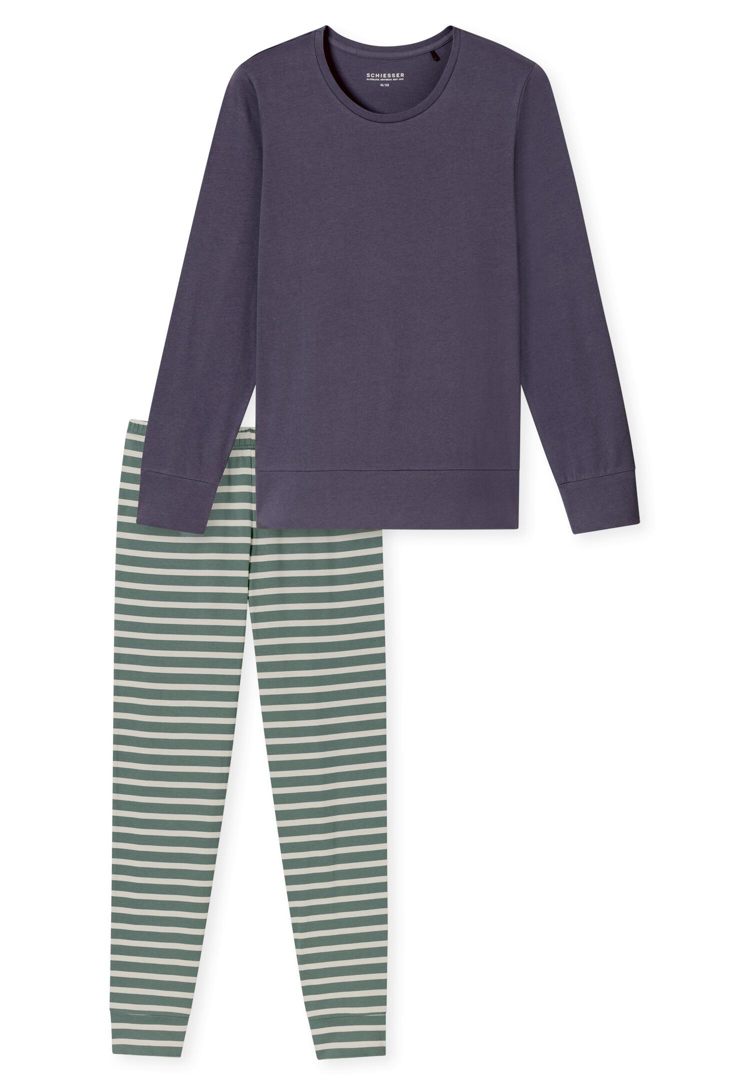 SCHIESSER - Schlafanzug lang indigo - Gr. - 44 von SCHIESSER