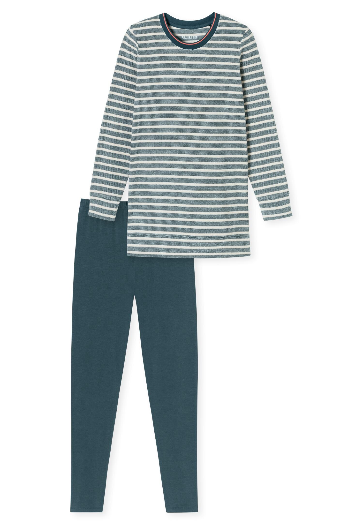 SCHIESSER - Schlafanzug lang jeansblau - Gr. - 38 von SCHIESSER