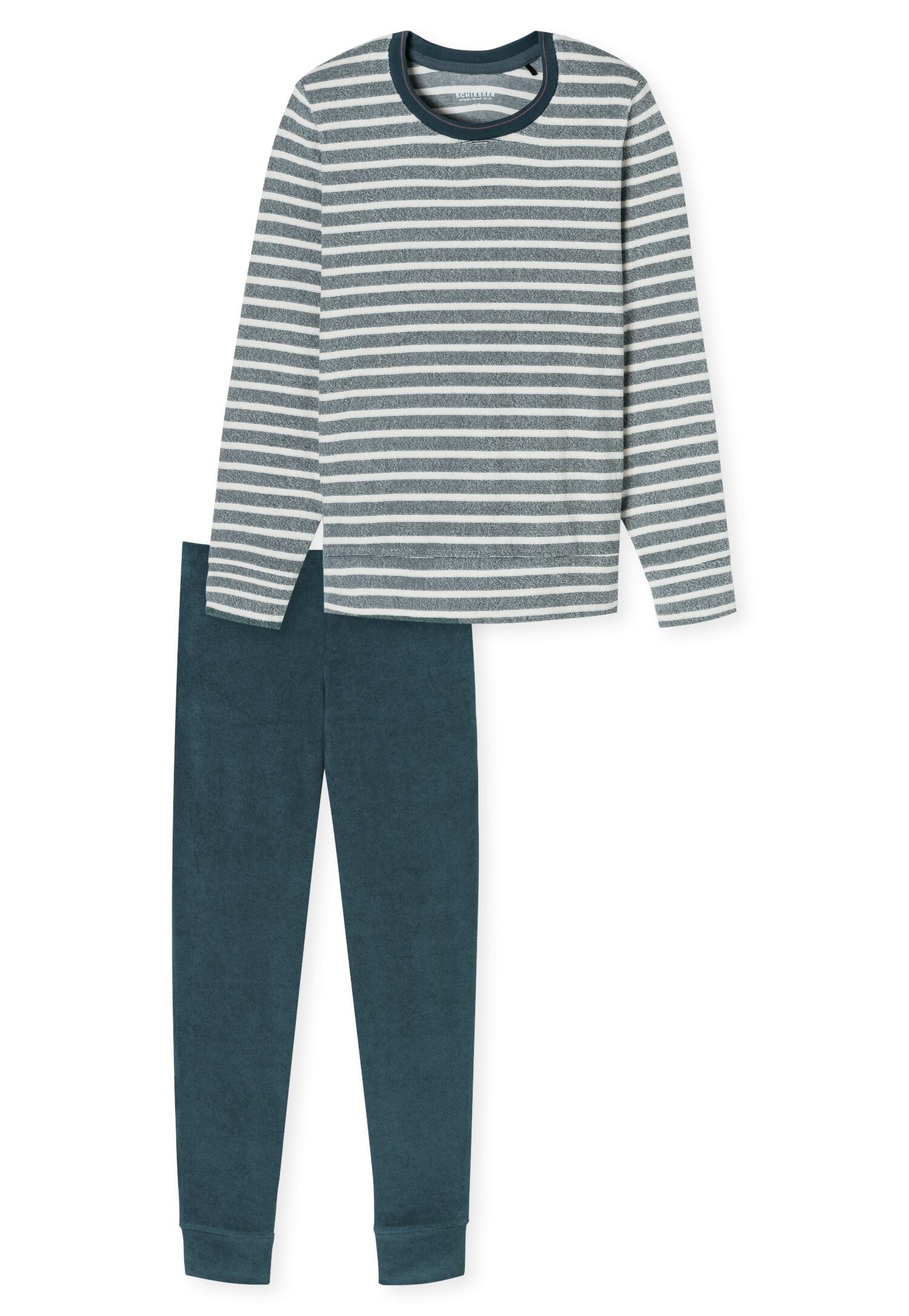 SCHIESSER - Schlafanzug lang jeansblau - Gr. - 48 von SCHIESSER