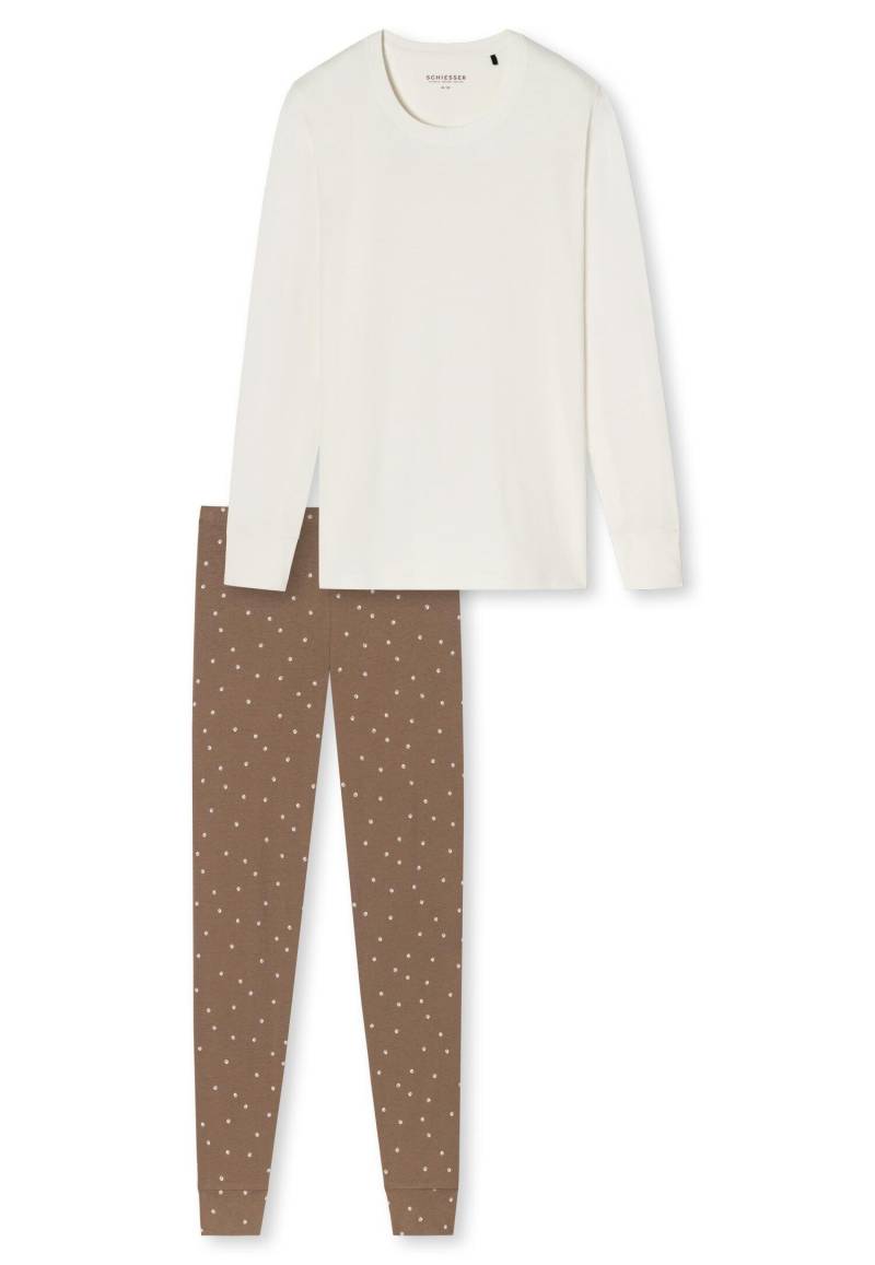 SCHIESSER - Schlafanzug lang off-white - Gr. - 44 von SCHIESSER