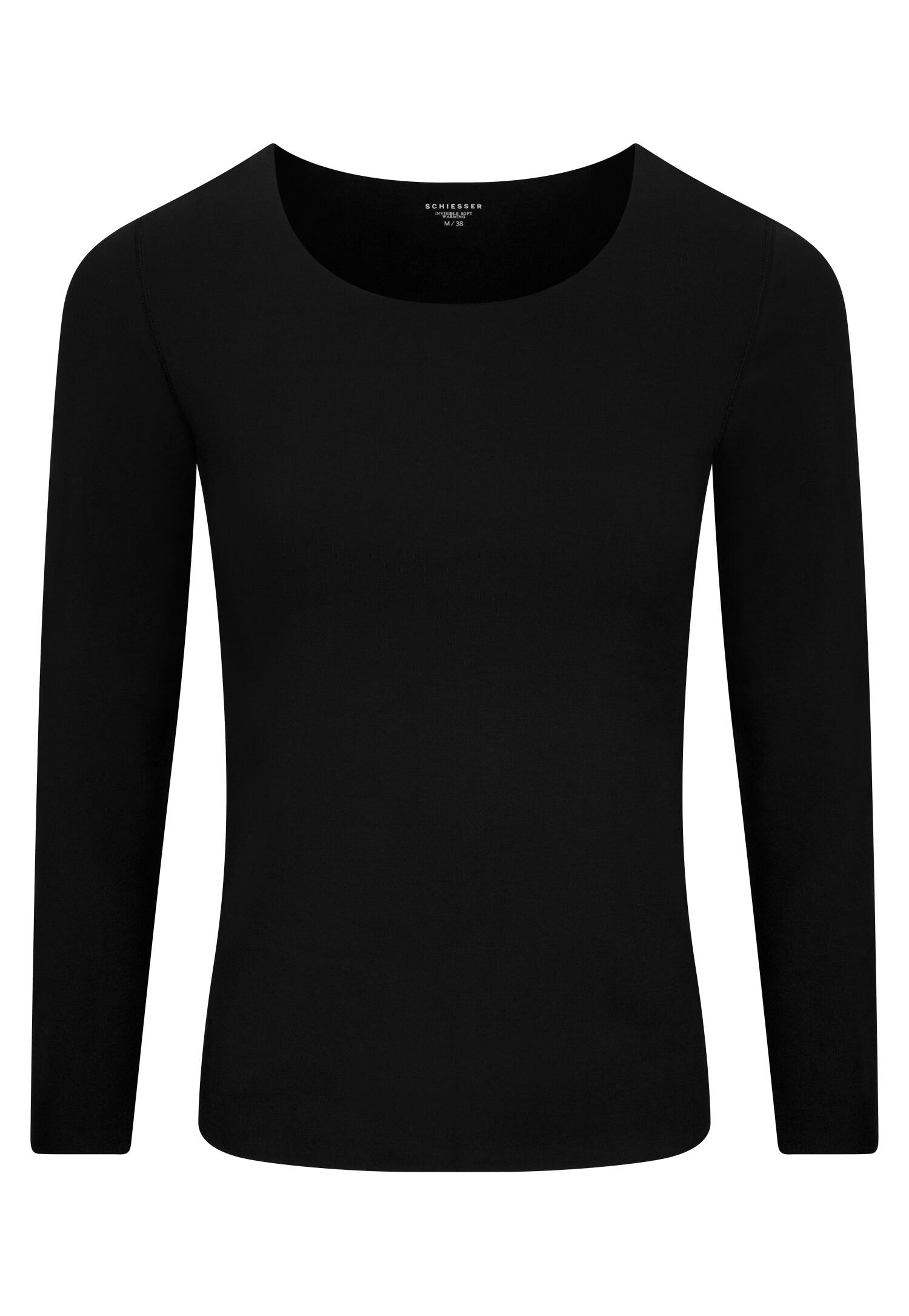 SCHIESSER - Shirt langarm Rundhals schwarz - Gr. - 40 von SCHIESSER