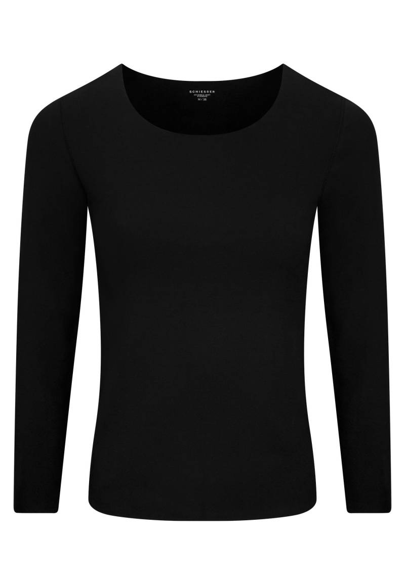 SCHIESSER - Shirt langarm Rundhals schwarz - Gr. - 40 von SCHIESSER