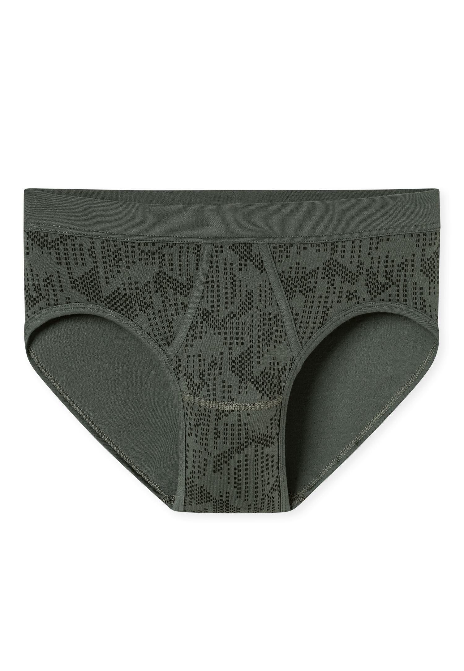 SCHIESSER - Sportslip mit Eingriff dunkelgrün - Gr. - 6 von SCHIESSER