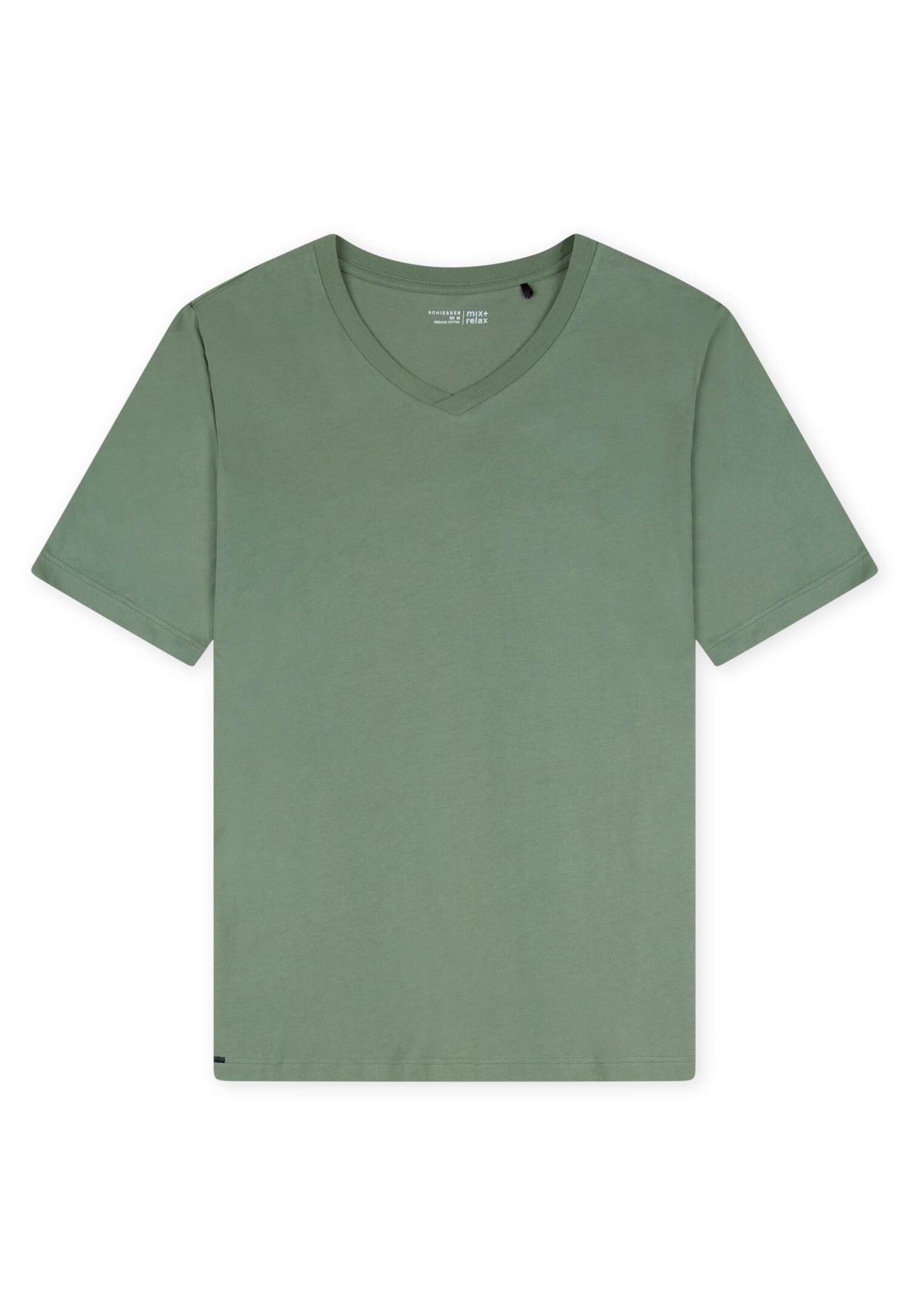 SCHIESSER - T-Shirt V-Ausschnitt khaki - Gr. - 48 von SCHIESSER