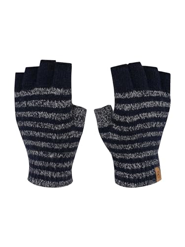 SCHIETWETTER Accessoire, all year round Fingerlose Handschuhe Wilma, Strick, gestreift navy/navy melange L/XL von SCHIETWETTER