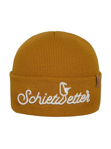 SCHIETWETTER Accessoire Beanie Mütze, Strickmütze, 3D-Stickung, mehrere Farben, Mütze, One Size warm & modisch kurkuma OS von SCHIETWETTER