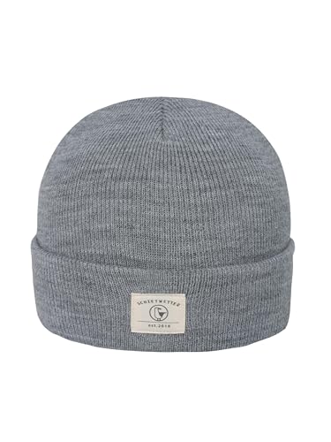 SCHIETWETTER Accessoire Beanie Mütze Robbe, Strickmütze, Rippmuster, breite Krempe, Wintermütze, elastisch, ungefüttert grau Melange 50 von SCHIETWETTER