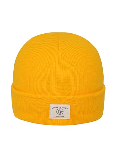 SCHIETWETTER Accessoire Beanie Mütze Robbe, Strickmütze, Rippmuster, breite Krempe, Wintermütze, elastisch, ungefüttert mais 50 von SCHIETWETTER