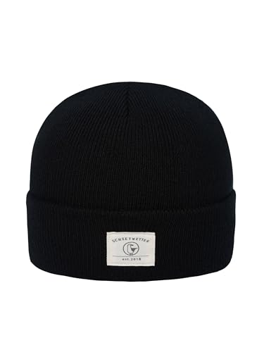 SCHIETWETTER Accessoire Beanie Mütze Robbe, Strickmütze, Rippmuster, breite Krempe, Wintermütze, elastisch, ungefüttert schwarz 50 von SCHIETWETTER
