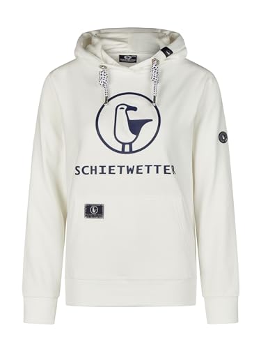 SCHIETWETTER Damen Hoodie Gerti, Kapuzenpullover, modisch, kuschelig White/Navy 42 von SCHIETWETTER