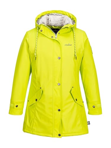 SCHIETWETTER Damen Regenjacke Büffelfell Mima, Friesenerz, Kuschelfleece, Regenparka, PU-Jacke, gefüttert, wasserdicht, Winddicht von SCHIETWETTER