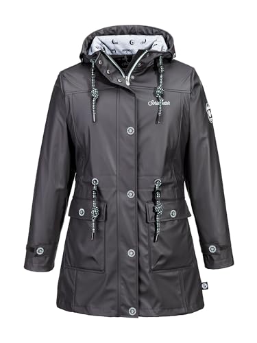 SCHIETWETTER Damen Regenjacke Silbersäbel Gerti, Friesennerz, Regenparka, PU-Jacke, Übergangsjacke verschweißte Nähte, Winddicht und modisch von SCHIETWETTER