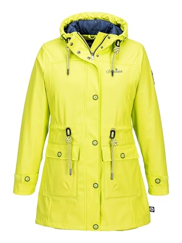 SCHIETWETTER Damen Regenjacke Silbersäbel Gerti, Friesennerz, Regenparka, PU-Jacke, verschweißte Nähte, winddicht und modisch lime 42 von SCHIETWETTER