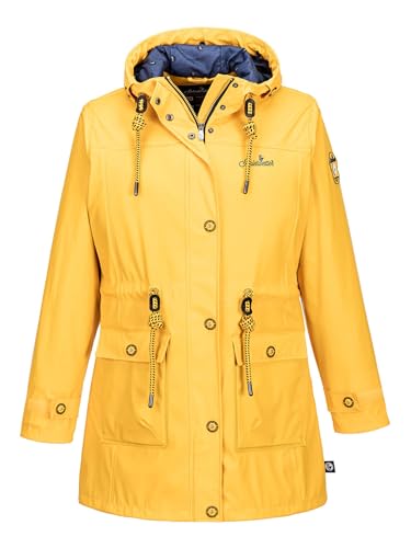 SCHIETWETTER Damen Regenjacke Silbersäbel Gerti, Friesennerz, Regenparka, PU-Jacke, verschweißte Nähte, winddicht und modisch yellow 36 von SCHIETWETTER