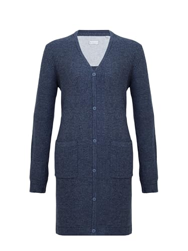 SCHIETWETTER Damen Strickjacke Sissi, Longjacket, Lange Strickjacke, Cardigan, 70% Wolle, mit Knopfleiste anthrazit 38 von SCHIETWETTER