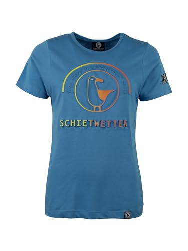 SCHIETWETTER Damen T-Shirt Mara, Shirt, 3D-Print, 100% Baumwolle, Poloshirt, Rundhalsshirt, Strandshirt, luftig, leicht, modisch Jeans 46 von SCHIETWETTER
