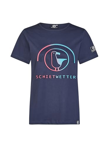 SCHIETWETTER Damen T-Shirt Mara, Shirt, 3D-Print, 100% Baumwolle, Poloshirt, Rundhalsshirt, Strandshirt, luftig, leicht, modisch Navy 38 von SCHIETWETTER
