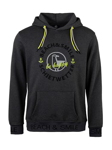 SCHIETWETTER Herren Hoodie Marius Meersalz, Kapuzenpullover mit Stickerei, Sweater, Langarm-Pullover anthrazit Melange L von SCHIETWETTER