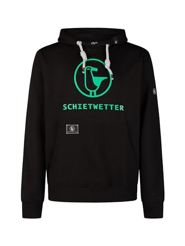 SCHIETWETTER Herren Hoodie Michael, Kapuzenpullover, Sweater, Kapuzenhoodie, Sweatshirt, warm, kuschelig, gemütlich Black/Neongreen 6XL von SCHIETWETTER