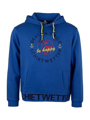 SCHIETWETTER Herren Kapuzenpullover Haifisch Klaus, Hoodie, Sweater, Longsleeve mit Kapuze, Print Indigo 4XL von SCHIETWETTER
