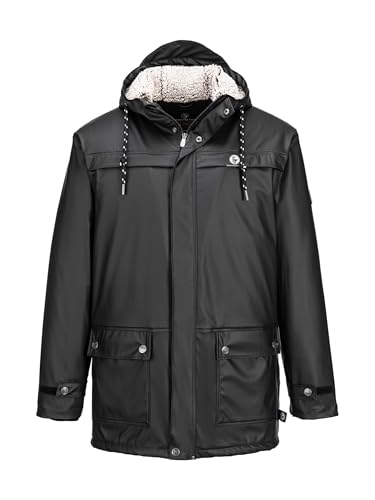 SCHIETWETTER Herren Regenjacke Dampfwalze Daniel, Friesennerz, Winterjacke, Regenmantel, Regenparka, gefüttert, wasserdicht, winddicht, verschweißte Nähte black XL von SCHIETWETTER