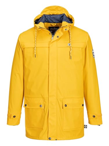 SCHIETWETTER Herren Regenjacke Glasauge Jimmy, Friesennerz, Regenparka, Parka, verschweißte Nähte, wasserdicht, winddicht yellow 3XL von SCHIETWETTER