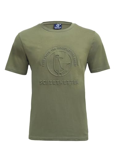 SCHIETWETTER Herren T-Shirt Ludvig, Sweatshirt Kurzarm, Rundhals, Basic, 100% Baumwolle Olive XL von SCHIETWETTER