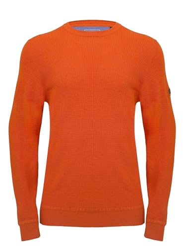 SCHIETWETTER Herren Wollpullover SAMM, Strickpullover, 100% Baumwolle, Rundhals-Pullover, Waffelmuster Cognac Melange L von SCHIETWETTER