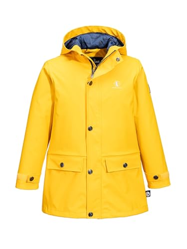 SCHIETWETTER Jungs Regenjacke Augenklappe Paxton, Friesennerz, verschweißte Nähte yellow 128 von SCHIETWETTER