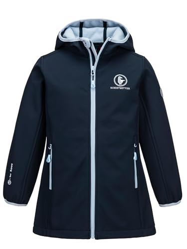 SCHIETWETTER Mädchen Lange Softshelljacke Mila, Mantel, Parka, Regenjacke, Übergangsjacke für Mädchen, Outdoorjacke, wasserabweisend, Winddicht von SCHIETWETTER