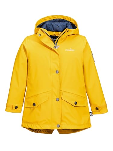 SCHIETWETTER Mädchen Regenjacke Teufelshaar Elli, Friesennerz, verschweißte Nähte yellow 116 von SCHIETWETTER