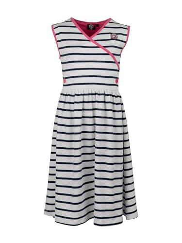 SCHIETWETTER Mädchen Sommerkleid Ida, Kinder Streifenkleid, Strandkleid, Wickelkleid, A-Linie weiß-navy/pink 140 SCHIETWETTER Mädchen Sommerkleid Ida, Kinder Streifenkleid, Strandkleid, Wickelkleid, A-Linie weiß-navy/pink 140 von SCHIETWETTER