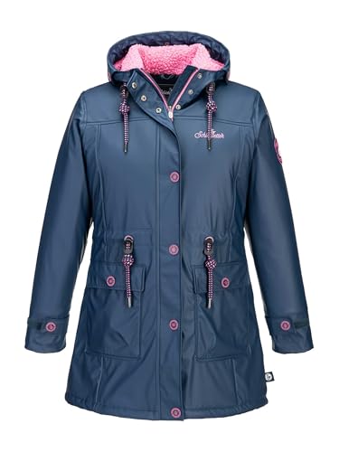 SCHIETWETTER Damen Regenjacke Goldfell Gerdea, Friesennerz, Regenparka, Anorak, Regenmantel gefüttert, wasserdicht, winddicht navy 42 von SCHIETWETTER