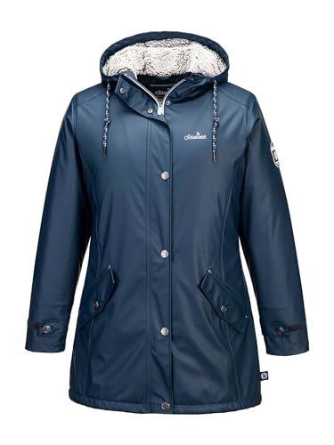 SCHIETWETTER Damen Regenjacke Büffelfell Mima, Friesenerz, Kuschelfleece, Regenparka, PU-Jacke, gefüttert, wasserdicht, Winddicht von SCHIETWETTER