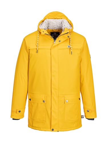 SCHIETWETTER Herren Regenjacke Dampfwalze Daniel, Friesennerz, Winterjacke, Regenmantel, Regenparka, gefüttert, wasserdicht, winddicht, verschweißte Nähte yellow 2XL von SCHIETWETTER