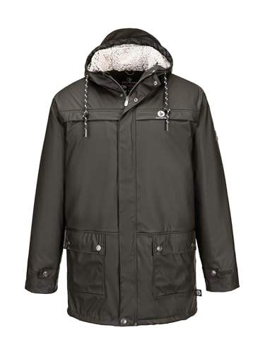 SCHIETWETTER Herren Regenjacke Dampfwalze Daniel, Friesennerz, Winterjacke, Regenmantel, Regenparka, gefüttert, wasserdicht, winddicht, verschweißte Nähte olive 4XL von SCHIETWETTER