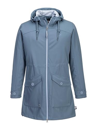 SCHIETWETTER Damen Softshelljacke Schielauge Jenny, Funktionsjacke, Mantel, Parka, wasserabweisend, winddicht, atmungsaktiv jeansblau melange 40 von SCHIETWETTER