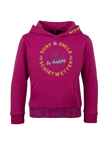 SCHIETWETTER Unisex Kinder Hoodie Haifisch Jost, Kapuzenpullover für Mädchen und Jungs, Sweater mit Stickerei pink 164 von SCHIETWETTER