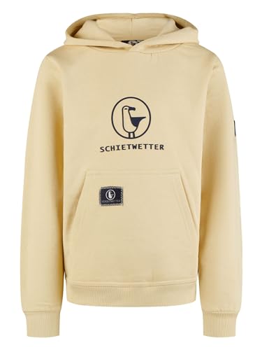 SCHIETWETTER Unisex Kinder Hoodie Toni, Kapuzenpullover, Kapuzenhoodie, Sweater, Sweatshirt, kuschelig, mit Kängurutasche Sand/Navy 140 von SCHIETWETTER