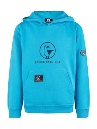 SCHIETWETTER Unisex Kinder Hoodie Toni, Kapuzenpullover, Kapuzenhoodie, Sweater, Sweatshirt, kuschelig, mit Kängurutasche azuro/Navy 140 von SCHIETWETTER