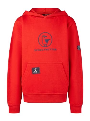 SCHIETWETTER Unisex Kinder Hoodie Toni, Kapuzenpullover, Kapuzenhoodie, Sweater, Sweatshirt, kuschelig, mit Kängurutasche red/Navy 140 von SCHIETWETTER